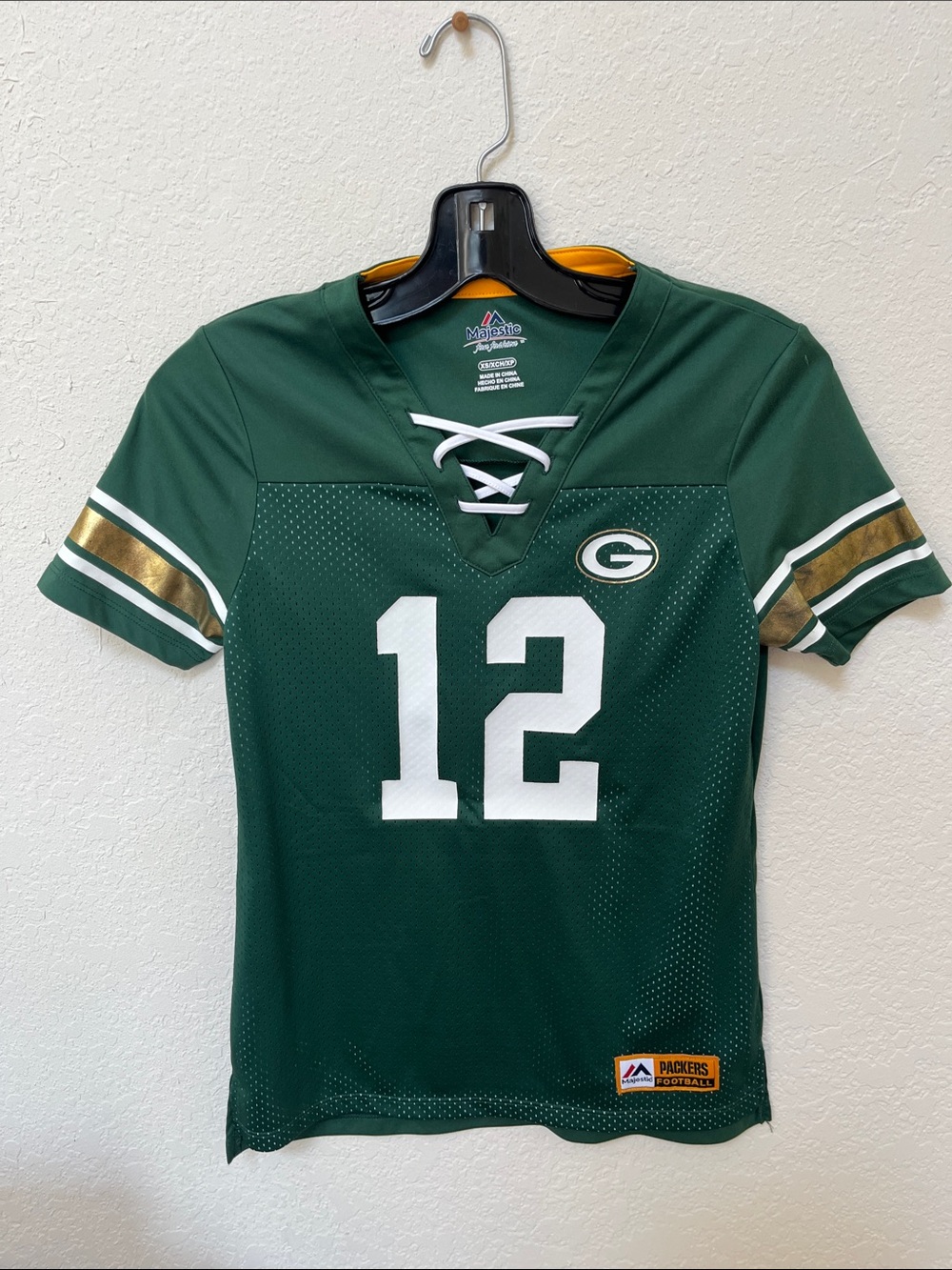 Rodgers Packers #12 Lace-Up V-Neck Jersey